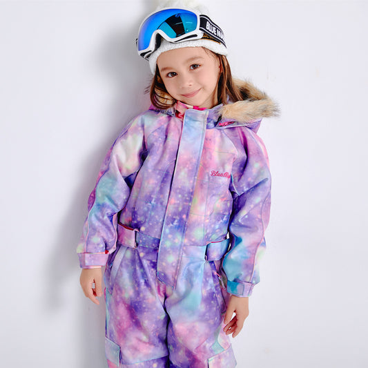 BGX Kids Snow jumpsuit Galaxy Pattern Onepiece Snowsuits