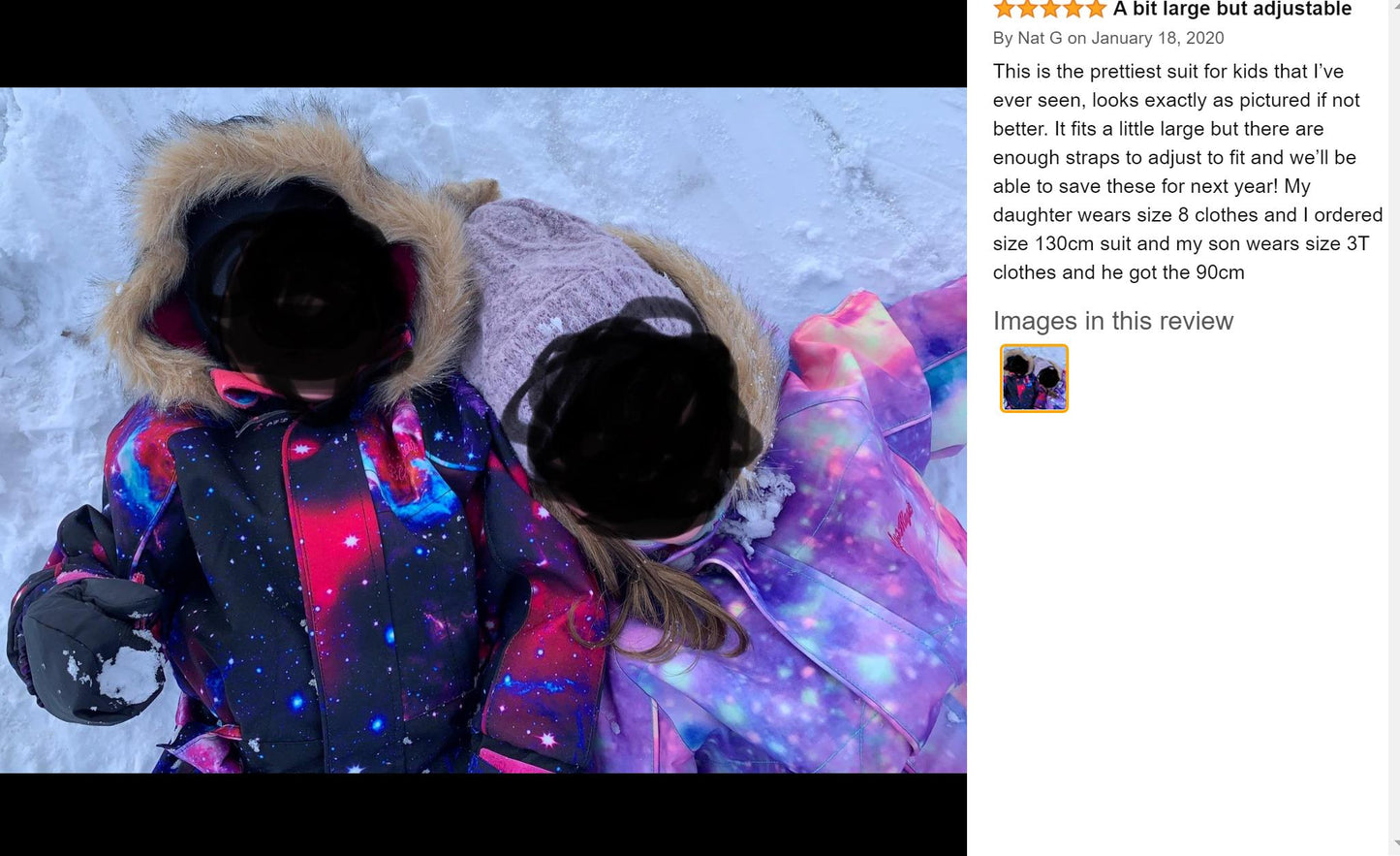 BGX Kids Snow jumpsuit Galaxy Pattern Onepiece Snowsuits