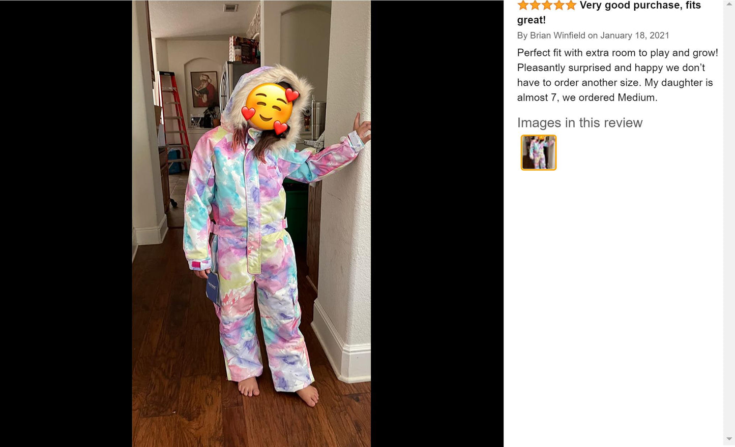 BGX Kids Snow jumpsuit Galaxy Pattern Onepiece Snowsuits