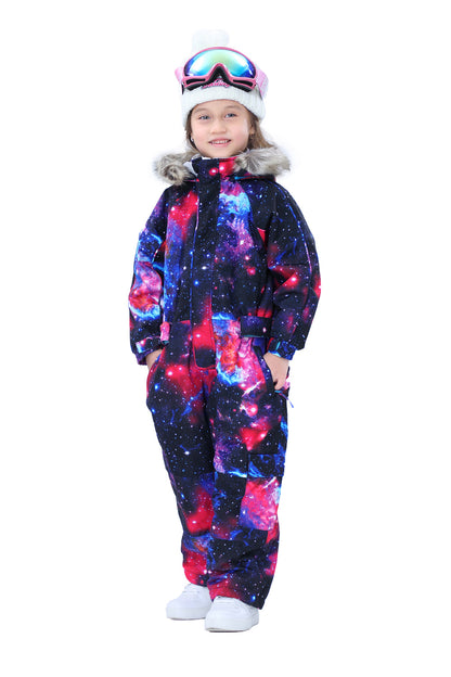 BGX  Kids Snow jumpsuit Galaxy Pattern Onepiece Snowsuits