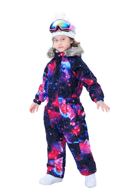 BGX  Kids Snow jumpsuit Galaxy Pattern Onepiece Snowsuits