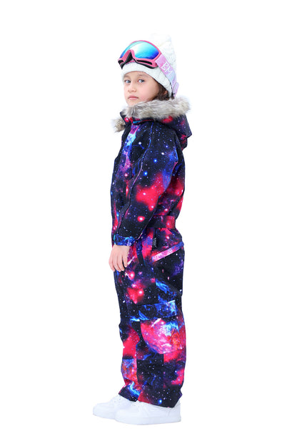 BGX  Kids Snow jumpsuit Galaxy Pattern Onepiece Snowsuits