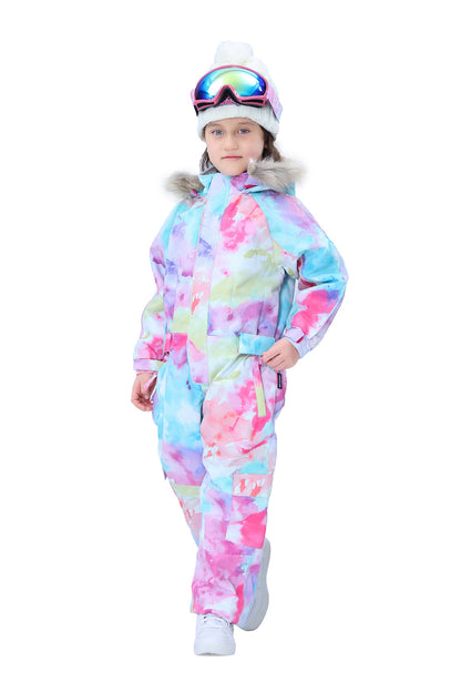 BGX  Kids Snow jumpsuit Galaxy Pattern Onepiece Snowsuits