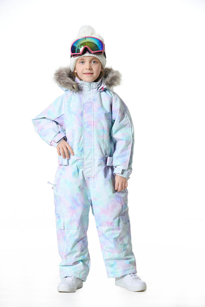 BGX  Kids Snow jumpsuit Galaxy Pattern Onepiece Snowsuits