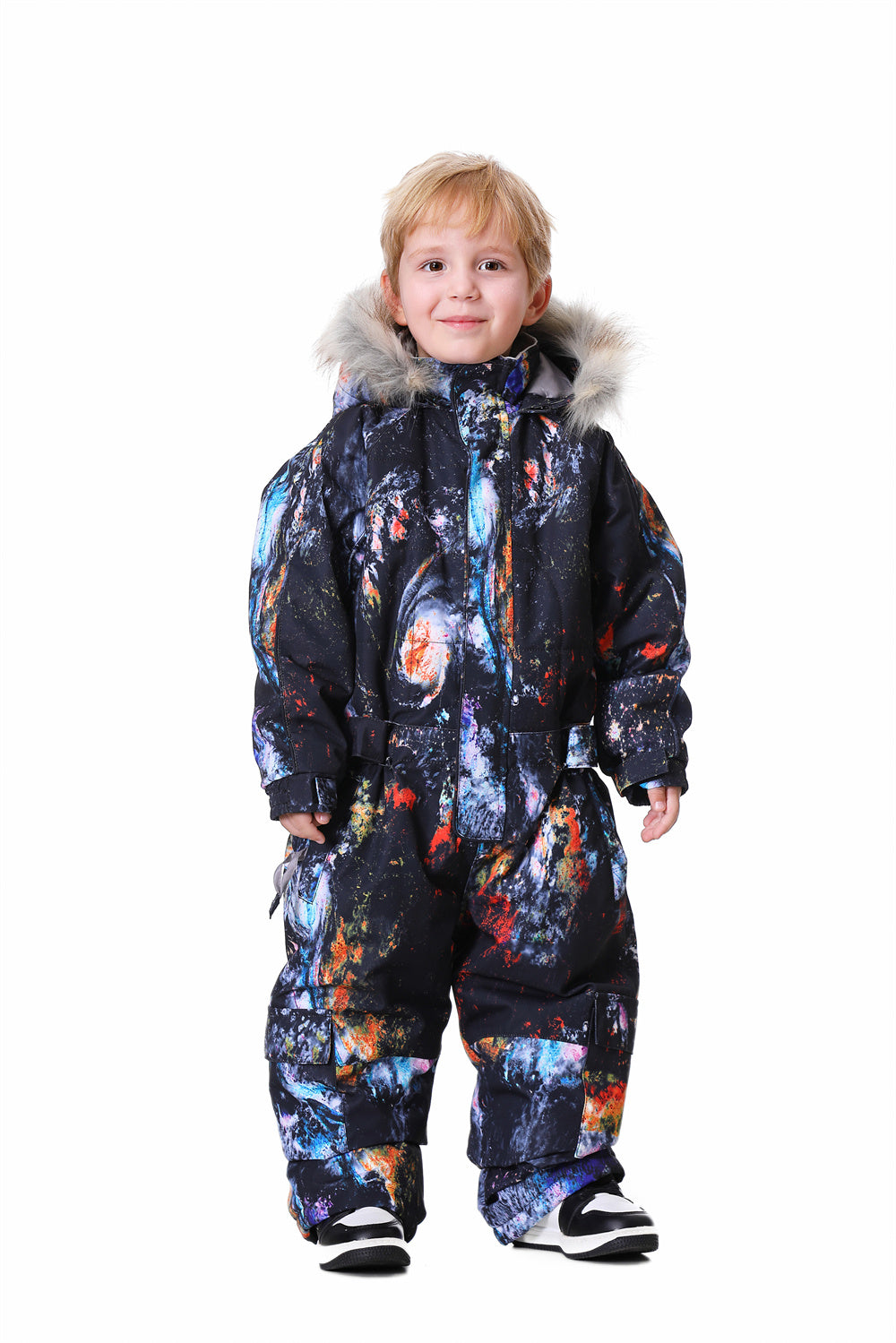 Baby Winter Fleece Jumpsuit With Hood Girls Boys Snowsuits Warm Rompers  Outfits, 120cm 