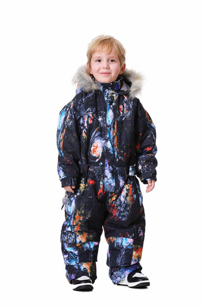BGX  Kids Snow jumpsuit Galaxy Pattern Onepiece Snowsuits