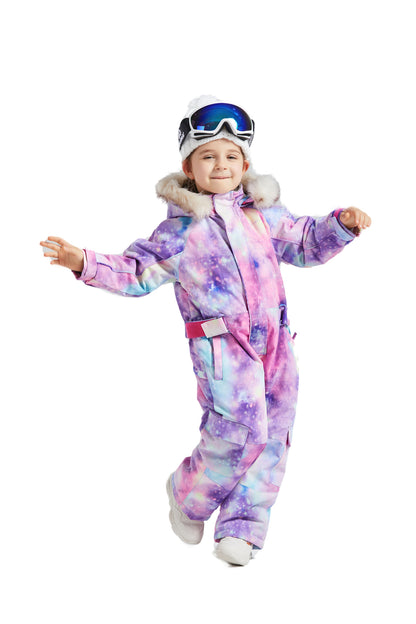 BGX  Kids Snow jumpsuit Galaxy Pattern Onepiece Snowsuits