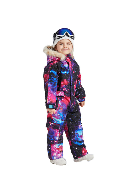 BGX  Kids Snow jumpsuit Galaxy Pattern Onepiece Snowsuits