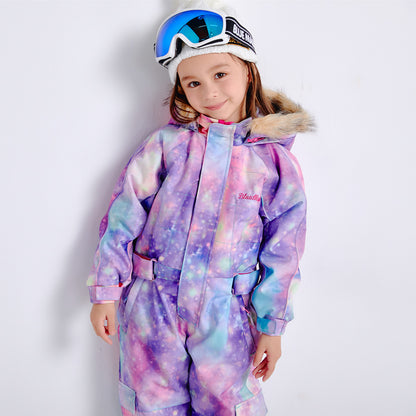 BGX  Kids Snow jumpsuit Galaxy Pattern Onepiece Snowsuits