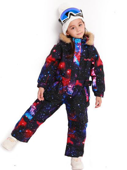 BGX  Kids Snow jumpsuit Galaxy Pattern Onepiece Snowsuits