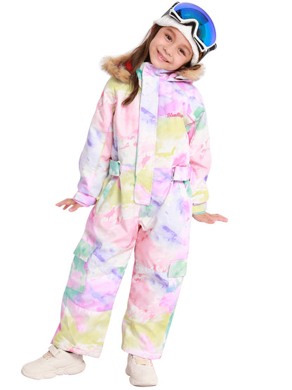 BGX  Kids Snow jumpsuit Galaxy Pattern Onepiece Snowsuits