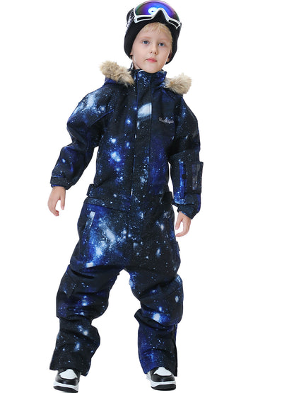 BGX  Kids Snow jumpsuit Galaxy Pattern Onepiece Snowsuits