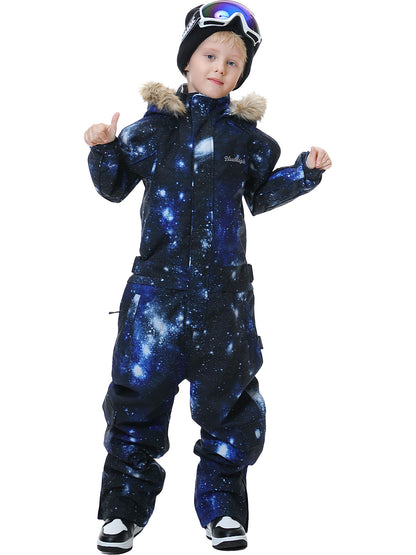 BGX  Kids Snow jumpsuit Galaxy Pattern Onepiece Snowsuits