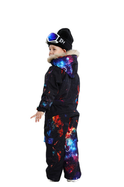 BGX  Kids Snow jumpsuit Galaxy Pattern Onepiece Snowsuits