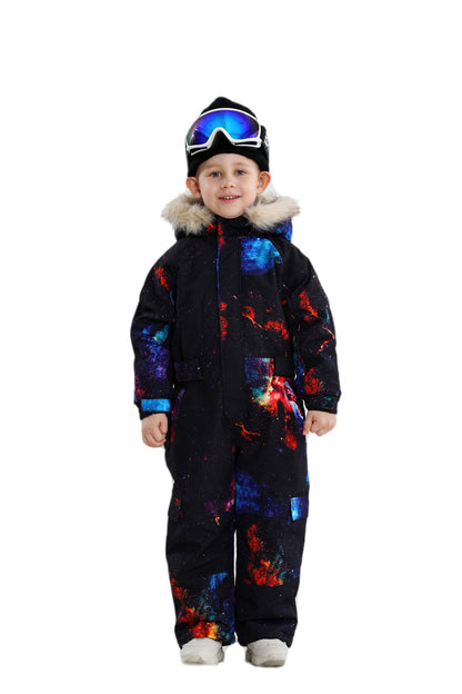 BGX  Kids Snow jumpsuit Galaxy Pattern Onepiece Snowsuits