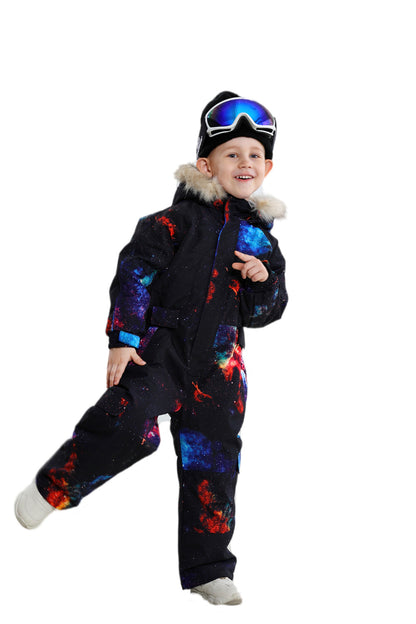 BGX  Kids Snow jumpsuit Galaxy Pattern Onepiece Snowsuits