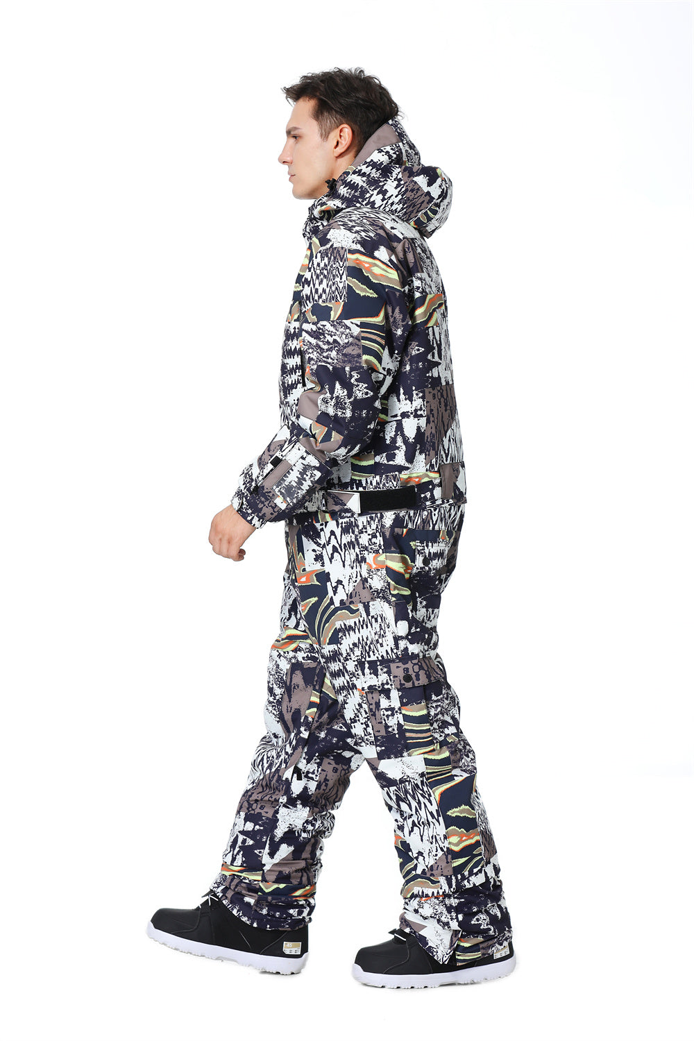 SNBOCON BGX Men's one-piece Ski Suit Snowsuits Jumpsuits Khaki Green / 3XL(Height 190cm 95kg)
