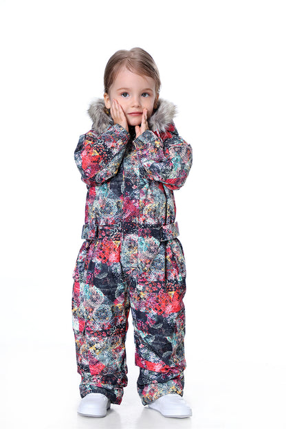 BGX  Kids Snow jumpsuit Galaxy Pattern Onepiece Snowsuits