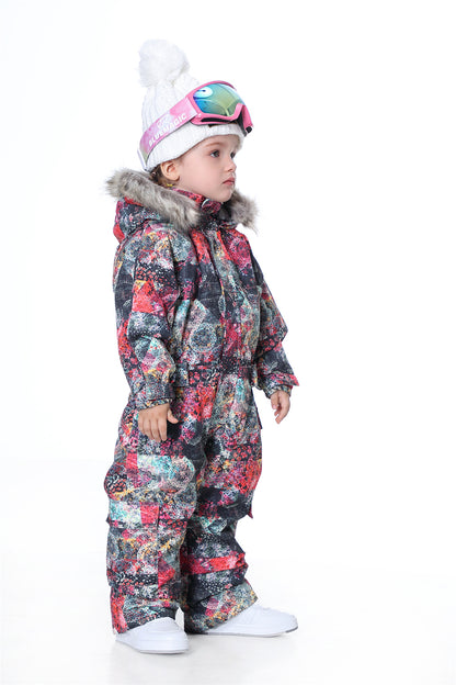 BGX  Kids Snow jumpsuit Galaxy Pattern Onepiece Snowsuits