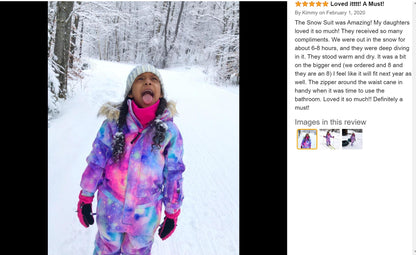 BGX  Kids Snow jumpsuit Galaxy Pattern Onepiece Snowsuits