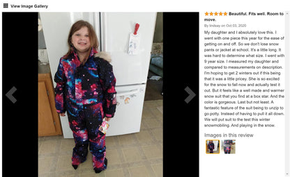 BGX  Kids Snow jumpsuit Galaxy Pattern Onepiece Snowsuits