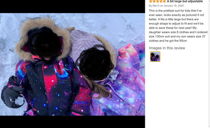 BGX  Kids Snow jumpsuit Galaxy Pattern Onepiece Snowsuits