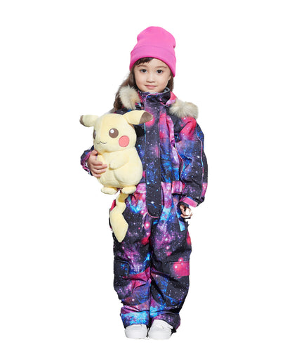 BGX  Kids Snow jumpsuit Galaxy Pattern Onepiece Snowsuits